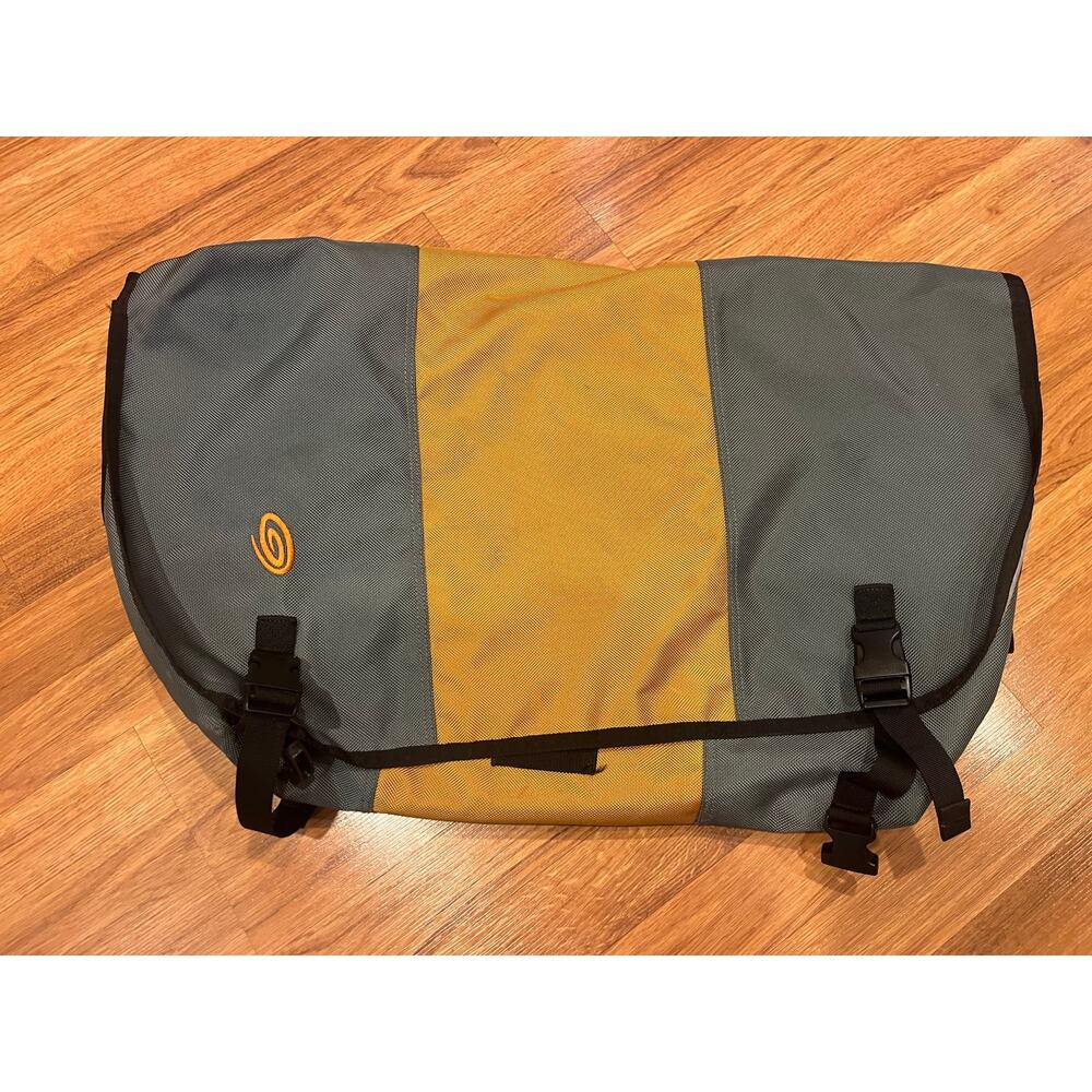 Vintage Timbuk2 Classic Messenger Bag Gray/Yellow Good Condition 27" by 17"